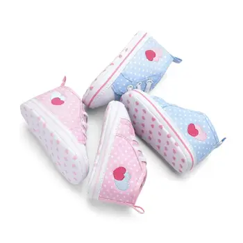 

Spring and Autumn New Female Baby shoes Two-color Embroidered love Baby Shoes elastic Band set Foot Toddler Shoes