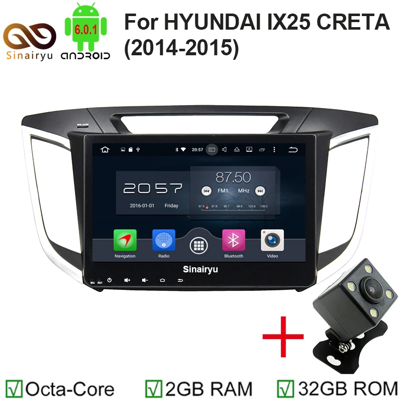 2G+32G Sinairyu android 6.0 car dvd gps player 1024*600 For HYUNDAI IX25 CRETA 2014 2015 gps navigation car stereo audio player audio-player : image 2G+32G Sinairyu android 6.0 car dvd gps player 1024*600 For HYUNDAI IX25 CRETA 2014 2015 gps navigation car stereo audio player audio-player