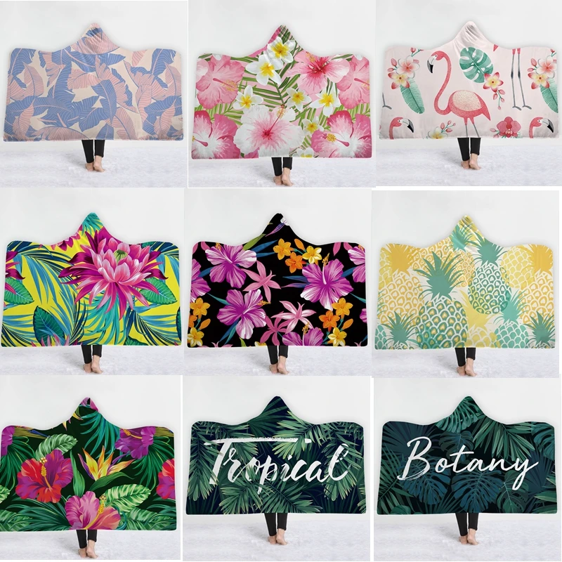 Flower Floral 3d Print Microfiber Super Soft Wearable Blanket On Bed