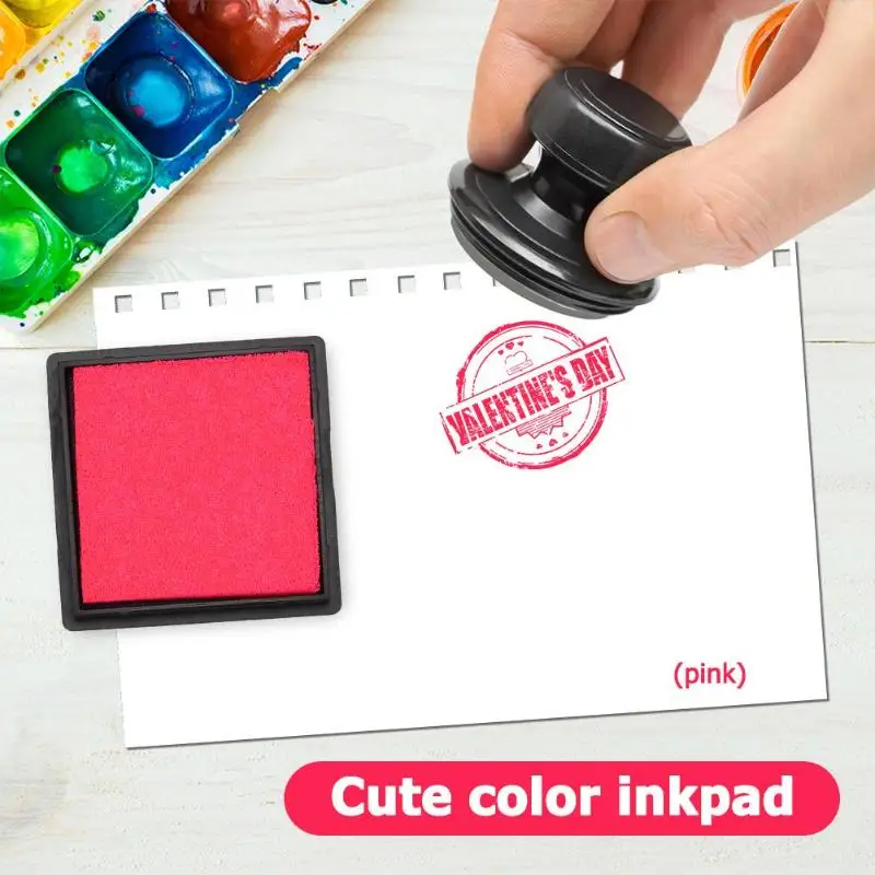 Colorful 4cm Ink Pad Stamp for Scrapbooking Inkpad Sealing Decoration Fingerprint Stencil Card Making DIY Stamp Crafts