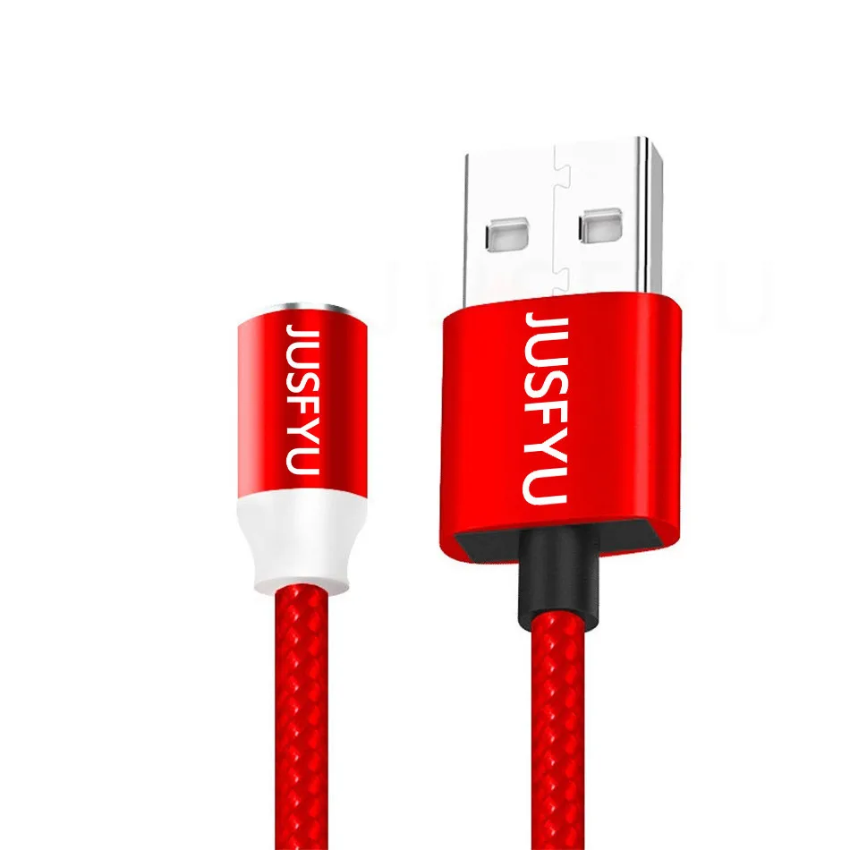 360 светодиодный Сильный магнитный кабель для мобильных телефонов iPhone 6 7 8 X Android Micro usb type C мульти-технологический зарядный кабель - Цвет: Only Red Cable