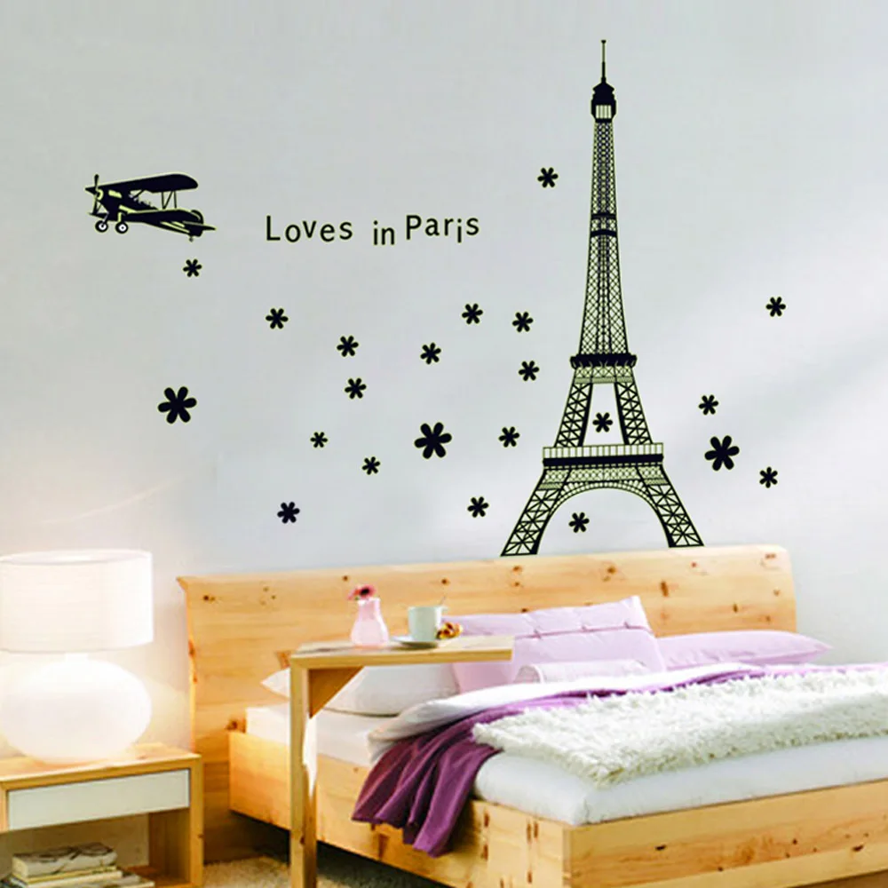 Diy Eiffel Tower In Paris Beautiful Luminous Wallpaper Wall Sticke Stickers Decals Art Deco