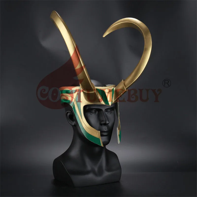 Costumebuy ТОР 3 Ragnarok Локи лауфейсон ПВХ шлем маски для Косплей Хэллоуин косплей костюм реквизит Вечерние Маски для взрослых