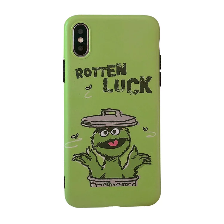 

Retro Cartoon rotten luck Solid color phone case for iphone cover X XR XS case silicon for coque iphone 7 case for iphone 8 6s 6