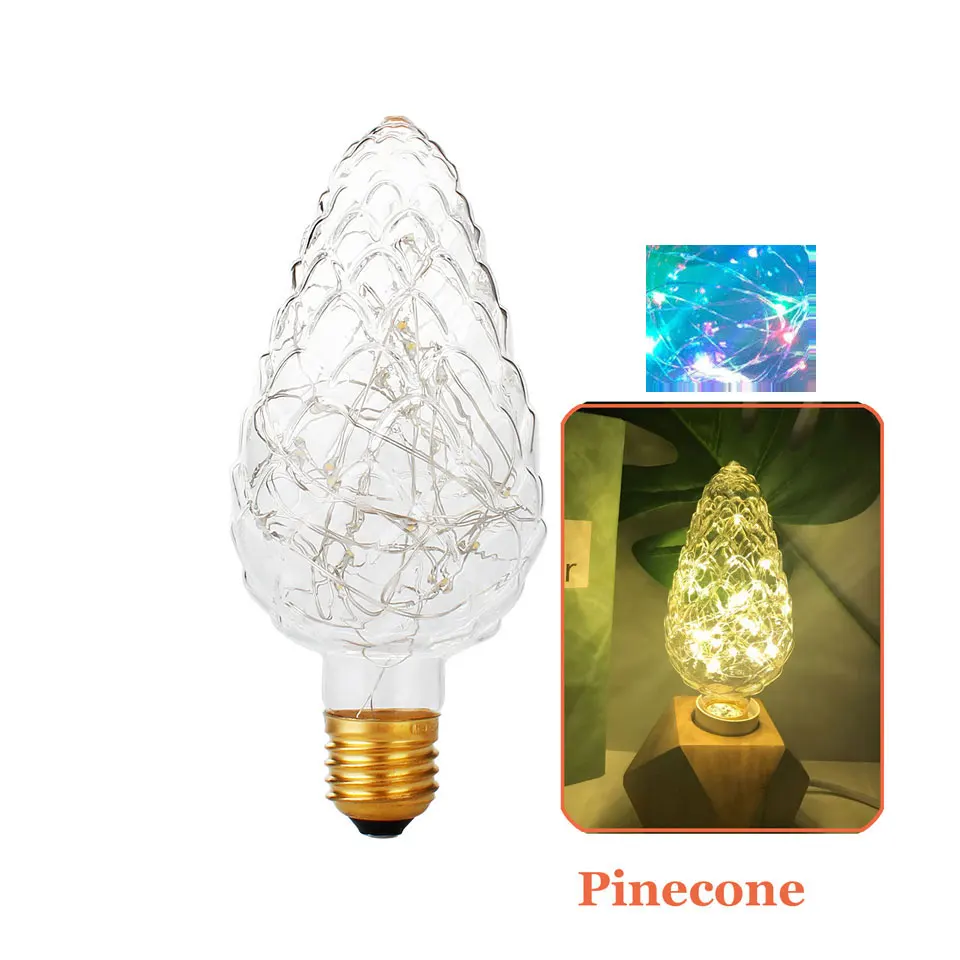 

Vintage Fairy LED Bulb E27 Pineal String Led lamp 3W Filament Light Bulb Holiday Lights Decor For Christmas Home Wedding