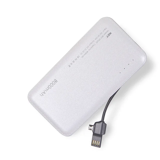 Voor u Pijnstiller Verschillende goederen WST 8000 mAh Power Bank ingebouwde Kabel Draagbare Oplader Li polymer  Externe Batterij met Indicatielampje voor Xiaomi iPhone - AliExpress  Mobiele telefoons & telecommunicatie