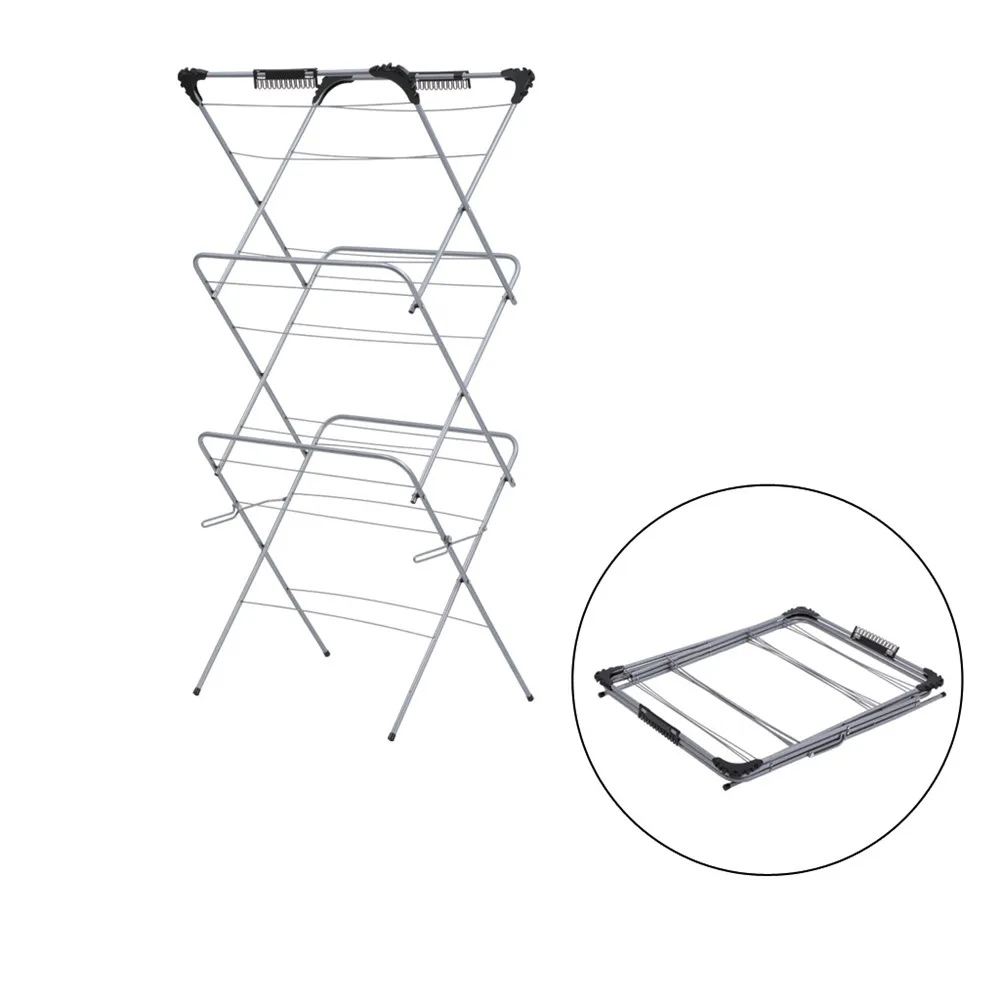 Трехуровневая Складная Сушилка Finether для одежды дома и улицы серый|clothes airer|indoor