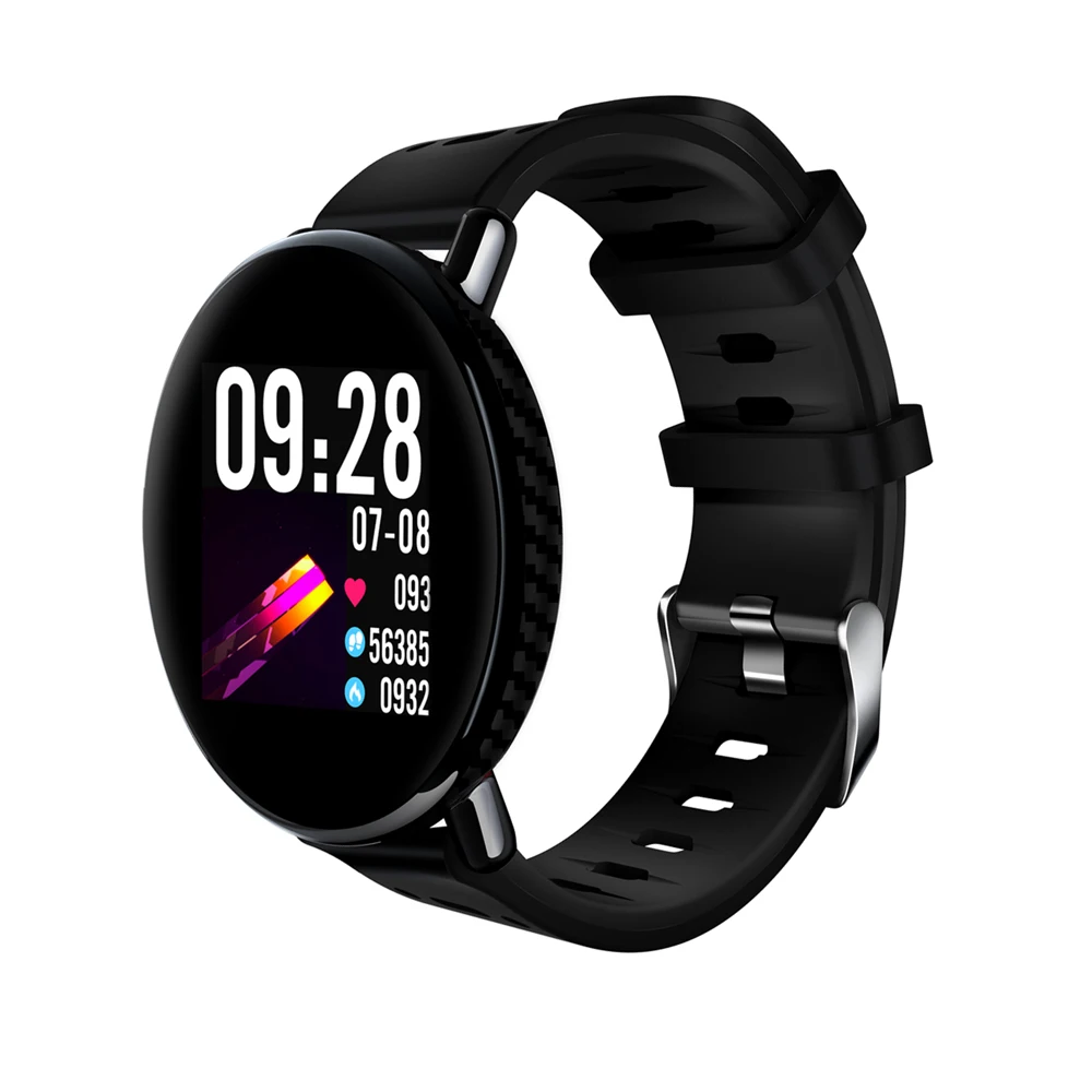 SENBONO K1 Смарт-часы для мужчин и женщин IP68 Водонепроницаемые часы фитнес-трекер пульсометр умные часы для IOS Android - Цвет: Black