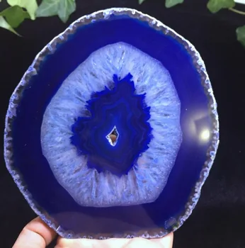 

100mm Natural agate slices coaster Polished Blue Agate Slice