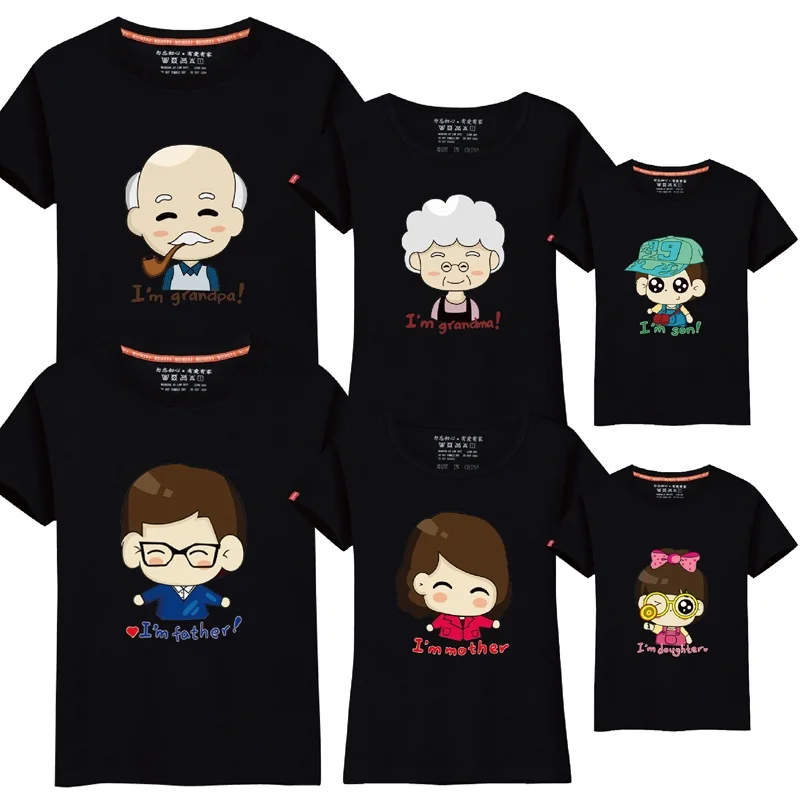 

95% Cotton & 5% Silk Grandpa Grandma Father Mother Son Daughter Family Matching Clothes Family Look Family Matching Outfit Shirt