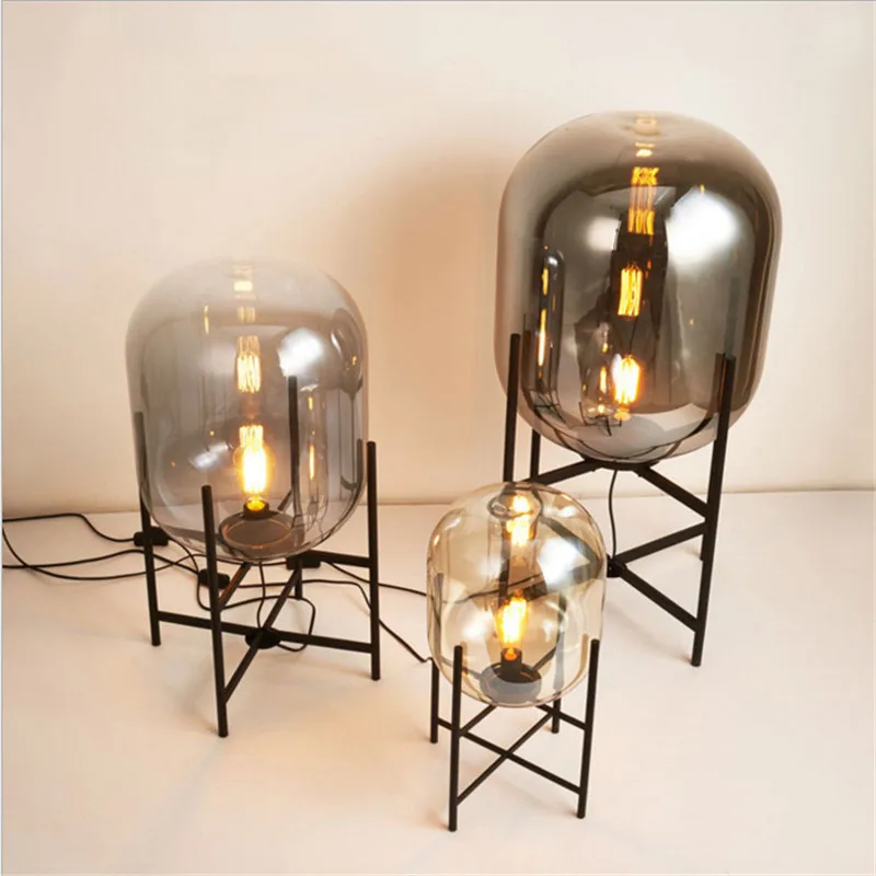 

Modern Hotel Villa Bubble Fllool Lamp Personality Smoke Gray and Champagne Floor Lamps Oda Pulpo Scandinavian Desk Lamps