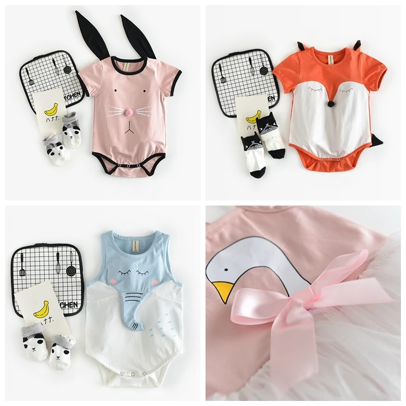 Newborn Baby Rompers Baby Clothing Set Fashion Cotton Infant Jumpsuit Short Sleeve Girl Boys Character Rompers