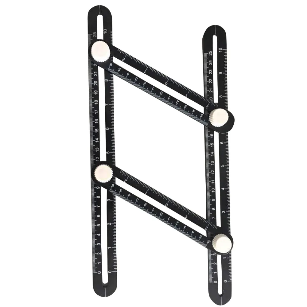 

Angle Aluminum Alloy Multi-angle Measuring Ruler Template Tool Mechanism Slides Four-Sided Ruler for Builders Craftsmen