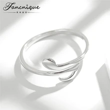 Fancnique 925 Sterling Silver Music Note Ring Adjustable Trendy Silver Jewelry