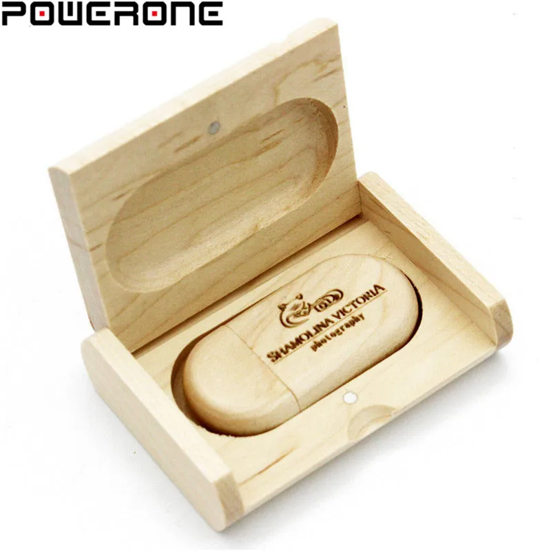 PWERONE(OVER 10 PCS free LOGO) wooden usb+ box usb flash drive pendrive 4gb 8gb 16gb 32gb 64gb memory stick photography gifts