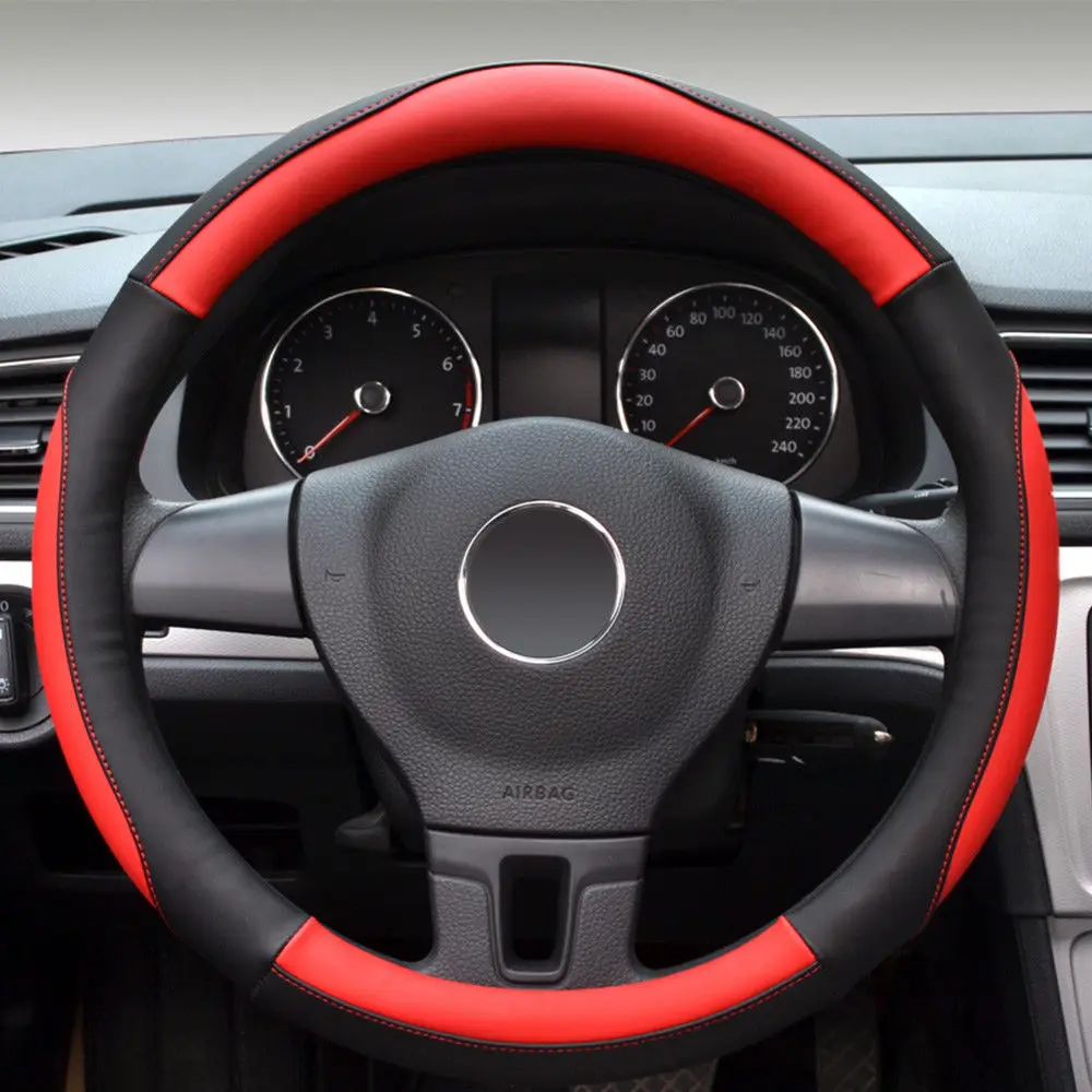 

GLCC 36/38/40 Car Steering Wheel Cover Micro Fiber Leather Car-styling Anti Slip Steering Wheel Covers Universal for Auto SUV