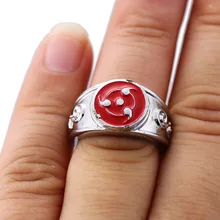 20 шт./лот аниме кольцо Наруто красный Шаринган узор косплей ювелирные изделия для женщин мужчин костюм аксессуары кольца HF11744