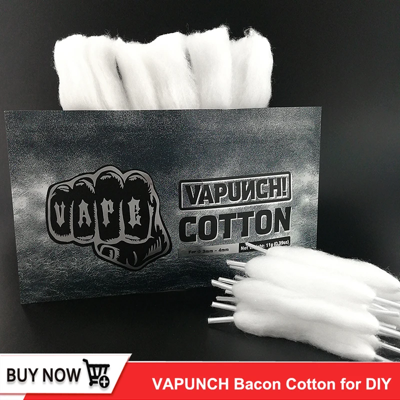 

Vapunch Organic Bacon Vape Cotton for RDA RBA RTA Atomizer Tank Heating Coil DIY for Electronic Cigarette DIY Vape Cottons Wick