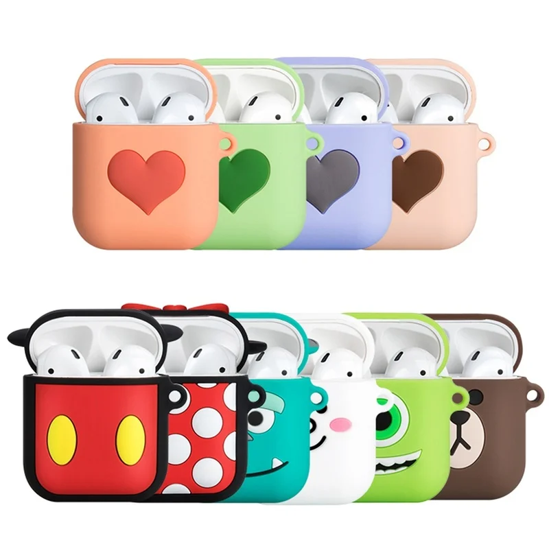 Earphone Case For AirPods Case Silicone Luxury Cute Multiple Love Cartoons Cover For Apple Airpods Case  Earphone Accessories