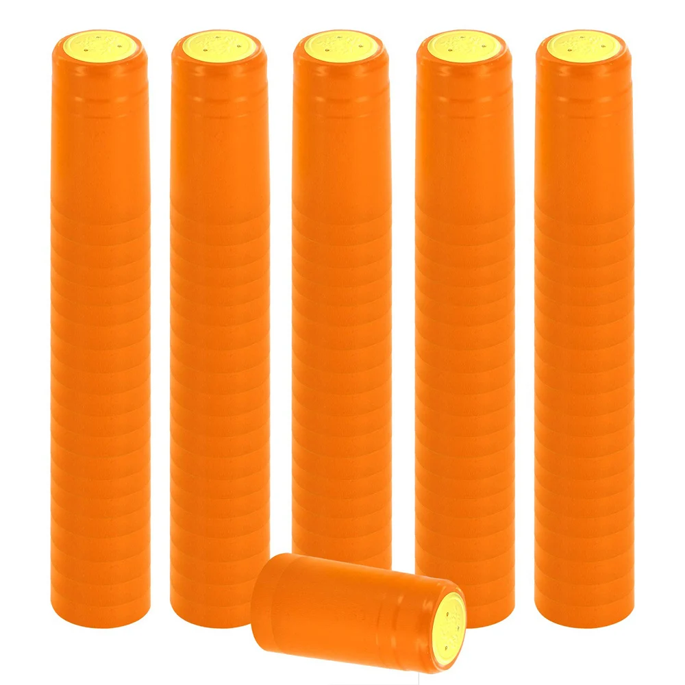 

PVC Heat Shrink Capsules For Wine Bottles - 100 Count (Orange)