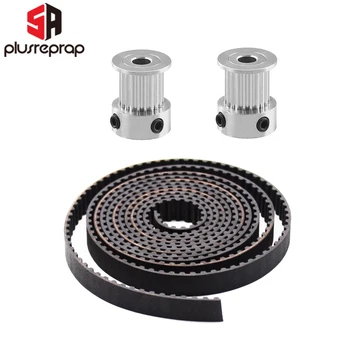 

GT2-10mm Open Timing Belt 10mm Width GT2 Fiberglass Belt Rubber 2 Meters with 2 Pulley 5mm Bore 20 Teeth 3D Printer Parts