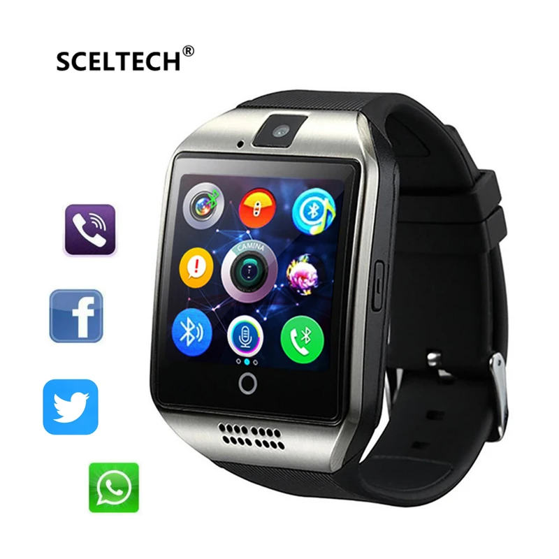SCELTECH Smart Watch Q18 Passometer with Touch Screen camera Support TF card Bluetooth smartwatch for Android