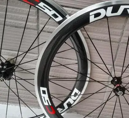 Discount chinese oem decal 700C ace carbon clincher road bike wheels 50mm with Alloy Brake surface 0