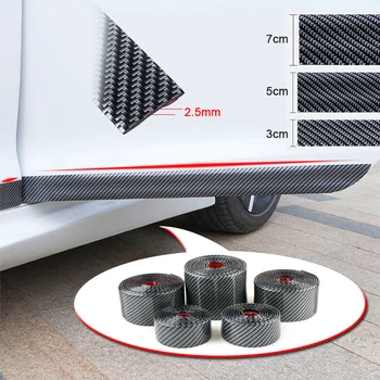 

Car Styling 5D Carbon Fiber Rubber Moulding Strip Soft Trim Bumper Strip DIY Door Sill Protector Edge Guard Universal Sticker