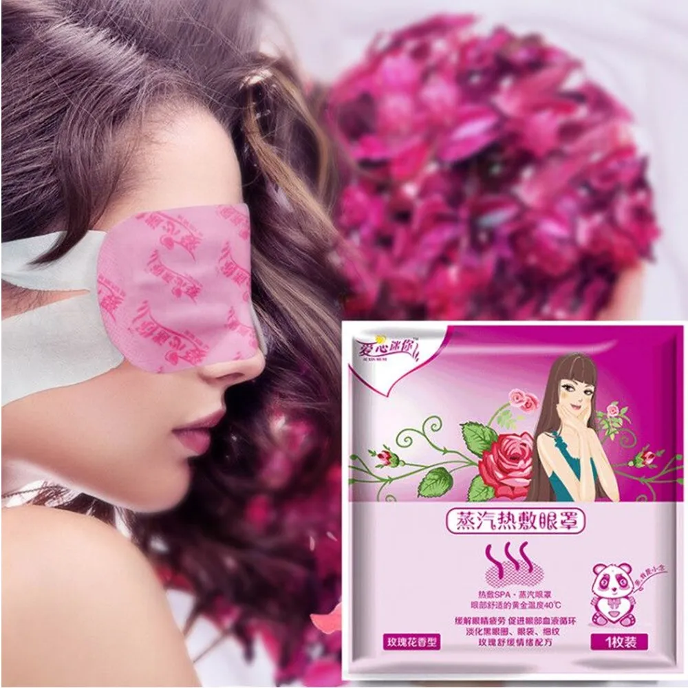 Hot Sale 1 Bag Eye Care Rose Steam Eye Mask Fragrance Warm Generating Eye Spa Moisturizing