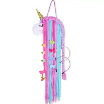 Unicorn Hair Bows Hairband Hanging Organizer Strip for Girls 30.7 in Sadoun.com