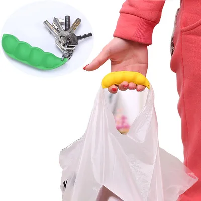 

Pea Shape Multi-function Portable Silicone Plastic Bag Tool Save Energy Reduce Weight Key Pendant Key Decoration