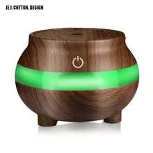 JE J. COTTON. DESIGN Wood Grain 300ML Air Humidifier LED Lamp Aroma Diffuser Essential Oils Humidifier USB Portable Colorful