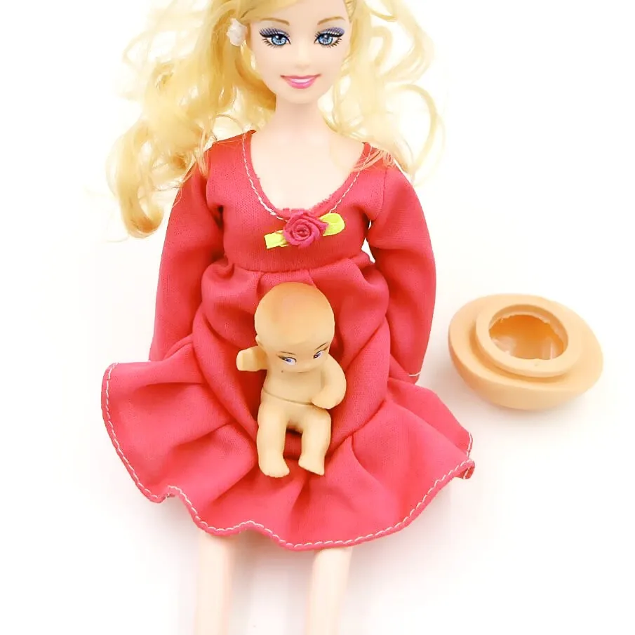 Brinquedos infantis bonecas 1 pçs educacional real boneca grávida terno mãe  boneca tem um bebê em sua barriga para boneca criança brinquedo casa de  boneca mini brinquedo figura acessórios fantasia fil 