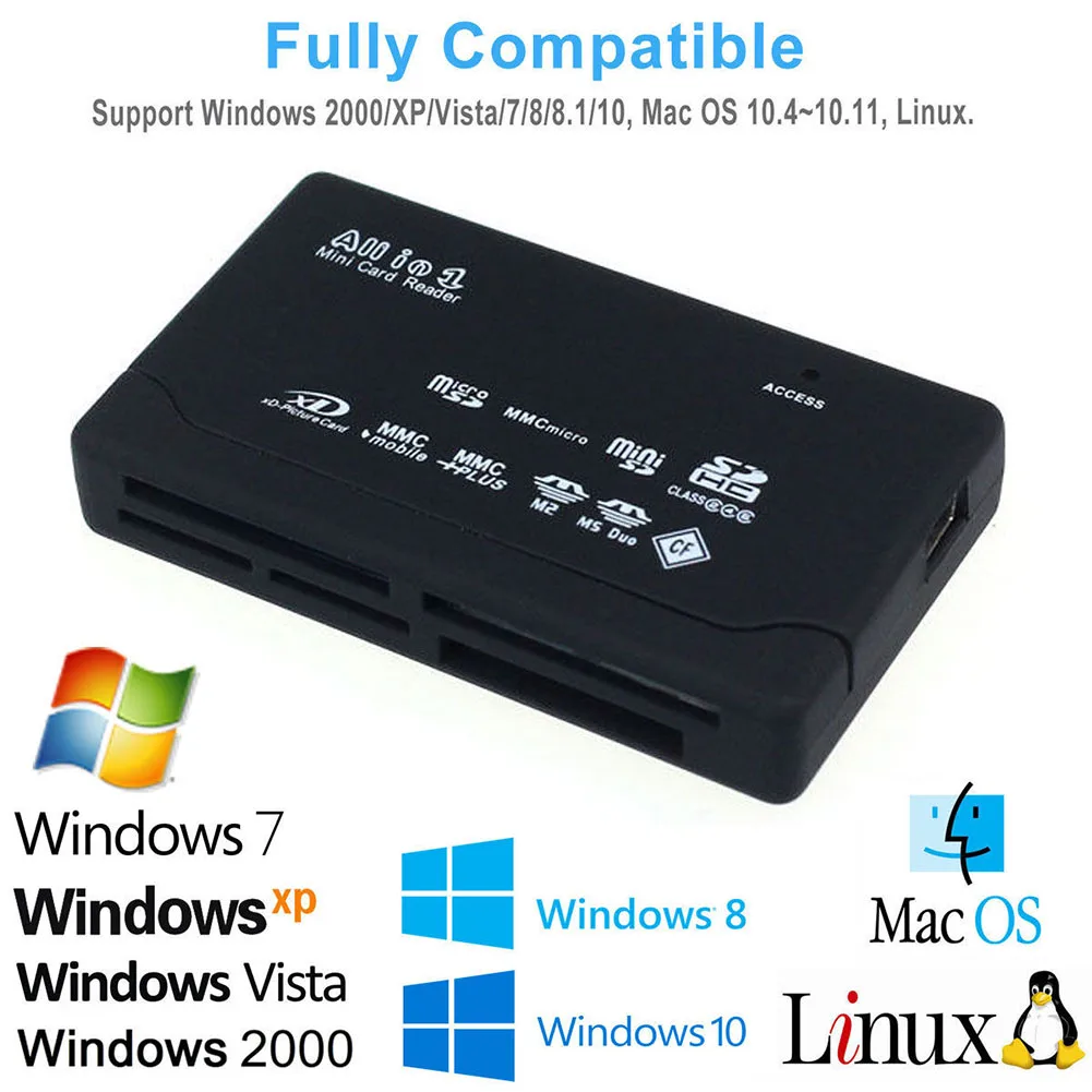 Универсальный мини 26-в-1 устройство чтения карт памяти USB 2.0 High Скорость внешняя SD MS MICRO M2 MMC xd карт памяти SDHC читателей em88