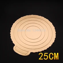 Сгущенный диаметр 10 дюймов(25*25 см) Золотой хлеб картон торта Нижний кронштейн для выпечки бумажный лоток для торта DIY Инструменты для выпечки 5 шт./лот M2061