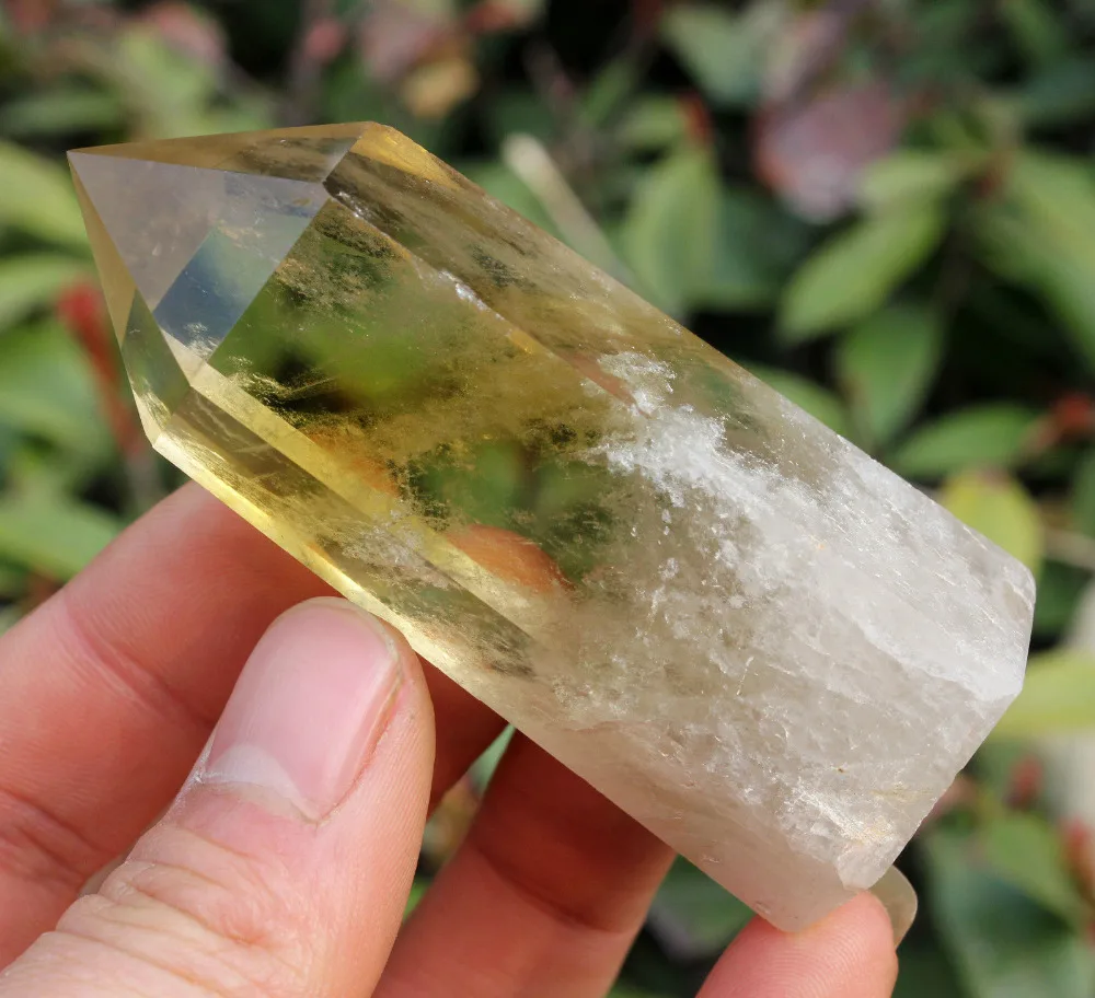 

6820+++107g Top!! Natural Citrine quartz crystal point healing