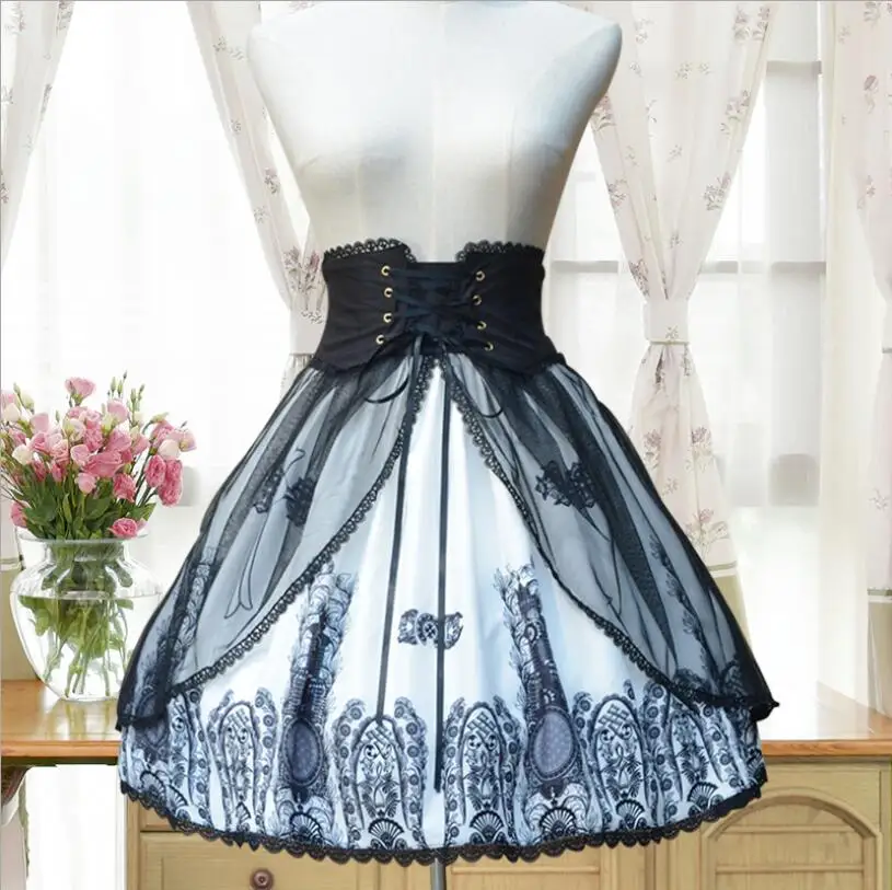 Оригинальная классическая юбка в стиле Лолиты в стиле ретро с крестиком в стиле Хепберн SK