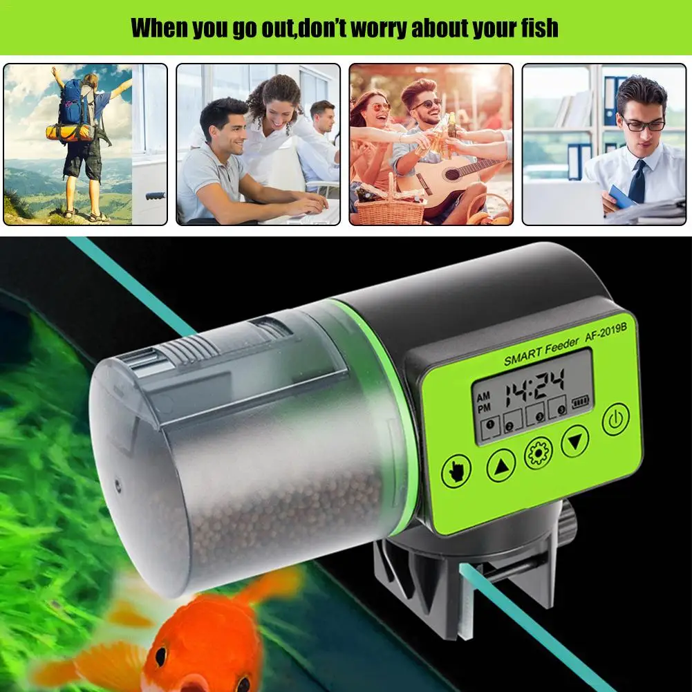 Автоматическая кормушка для рыб, цифровой аквариум для рыб, электрический пластиковый таймер, кормушка для кормления, портативный инструмент для подачи рыбы