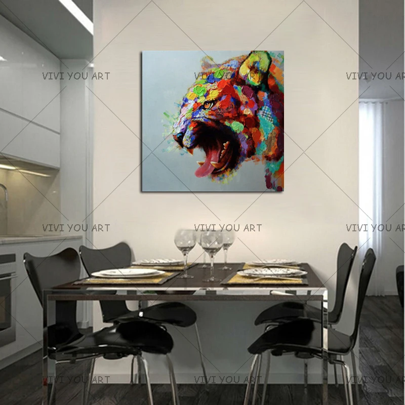 Best Art canvas Oil painting Wall art Lion King Cool Animal poster Decoration Home Picture for Living Room | Дом и сад
