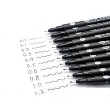 10 шт. набор черный тонкий карандаш для инженерного графического дизайна, анимация, ручная краска, написание подписи