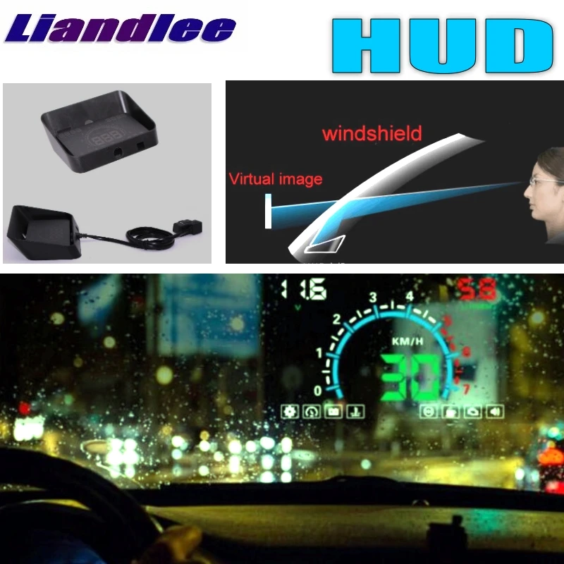 

Liandlee For Audi A3 8P 8V A4 B7 8E 8H B8 8K 2004~2018 HUD Big Monitor Car Speed Projector Windshield Vehicle Head Up Display