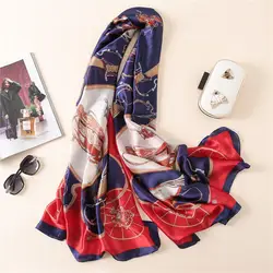 Люксовый бренд Для женщин шелковый шарф пляж шаль роскошный Обёрточная бумага Дизайнерские шарфы плюс Размеры женские пляжные украл