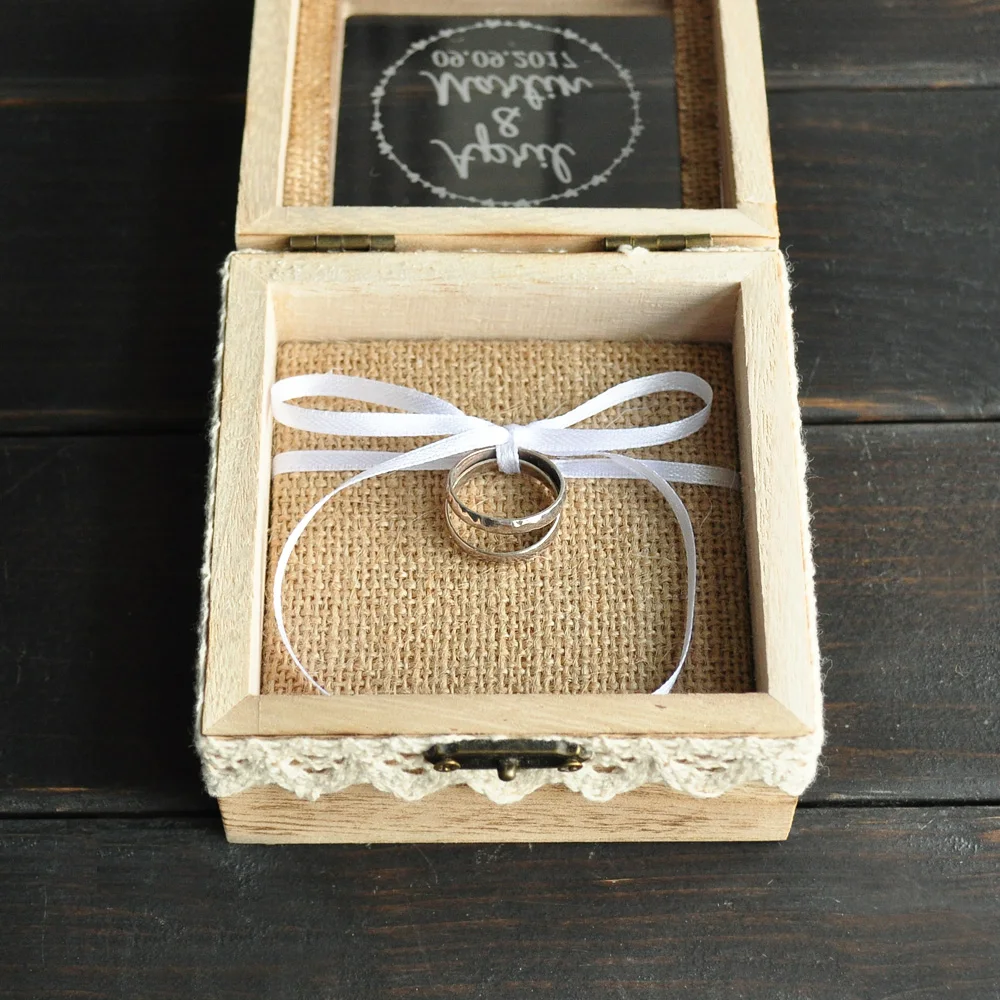 Коробка для несущего кольца, Индивидуальная коробка для обручальных колец, Заказной Держатель обручальных колец, коробка для помолвки, шкатулка для украшений