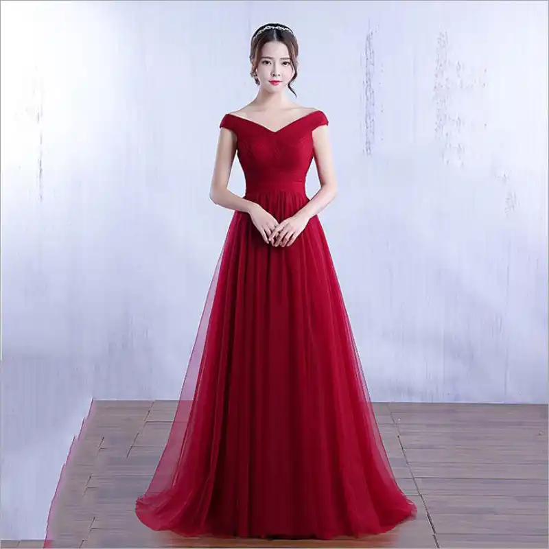 Red colour party dress Clearance