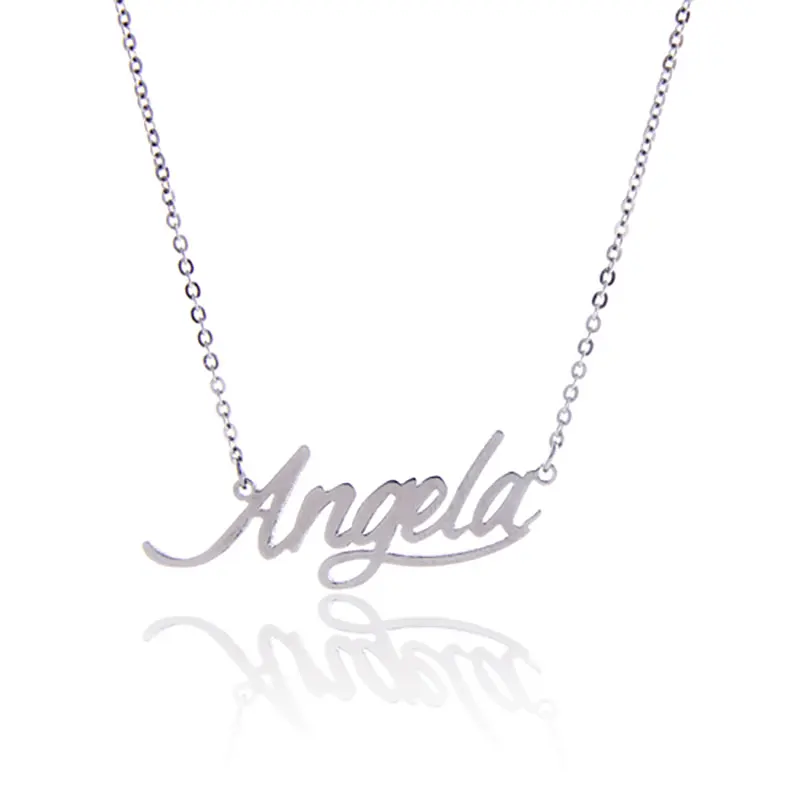 Gold Plated Angela Name Necklace 