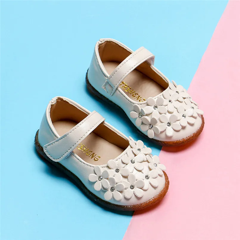 Sandals 2019 new Toddler Baby Girls Children Flower Leather Single Shoes Soft Sole Princess Shoes #4M14 (23)