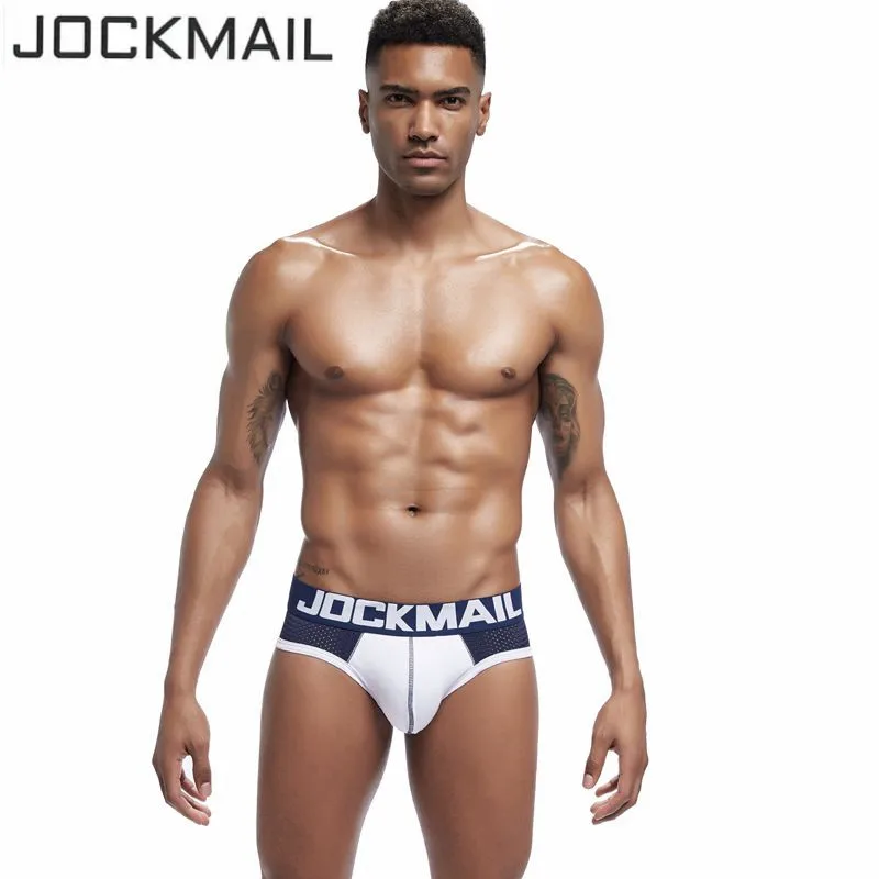 

JOCKMAIL Brand New Men Underwear Mesh Briefs Sexy Male Breathable Underpants Soft Cotton U Pouch Shorts Slip Homewear Panties
