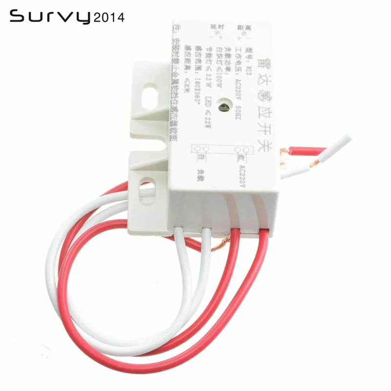 

AC 220V 50Hz Microwave Radar Sensor Body Motion Detector For LED Light Damom