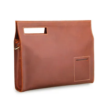 

BOLEKE Original Crazy Horse Genuine Leather Retro Briefcase Bags Men Vintage Luxury Business Envelope Laptop Messenger Bag New