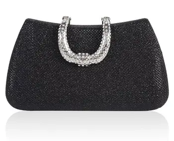 

Elegant Women's Handbag Metal Diamonds Evening Bags Special Handle Metal Chains Crossbags Party Wedding Bags